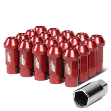 Load image into Gallery viewer, M12x1.25 50mm Open-End Aluminum Lug Nuts 20pc Set w/ Adapter Red