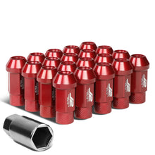 Load image into Gallery viewer, M12x1.25 50mm Open-End Aluminum Lug Nuts 20pc Set w/ Adapter Red