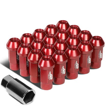 Load image into Gallery viewer, M12x1.25 50mm Open-End Aluminum Lug Nuts 20pc Set w/ Adapter Red