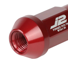 Load image into Gallery viewer, M12x1.25 50mm Open-End Aluminum Lug Nuts 20pc Set w/ Adapter Red