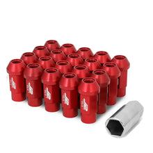 Load image into Gallery viewer, Universal Aluminum Open-End Lug Nuts 50MM M12X1.5 20PCS w/ Adapter Red
