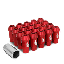 Load image into Gallery viewer, Universal Aluminum Open-End Lug Nuts 50MM M12X1.5 20PCS w/ Adapter Red