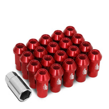 Load image into Gallery viewer, Universal Aluminum Open-End Lug Nuts 50MM M12X1.5 20PCS w/ Adapter Red