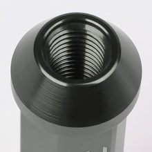 Load image into Gallery viewer, M12 x 1.5 Extended Acorn Lug Nuts 90mm Gun Metal Aluminum 20pc
