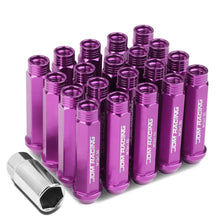 Load image into Gallery viewer, M12 x 1.5 Purple Extended Acorn Lug Nuts 90mm Tall - 20pc Set