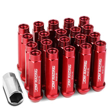 Load image into Gallery viewer, M12 x 1.5 Aluminum Acorn Lug Nuts 90mm Extended Open End Red 20pc