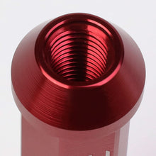Load image into Gallery viewer, M12 x 1.5 Aluminum Acorn Lug Nuts 90mm Extended Open End Red 20pc