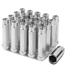 Load image into Gallery viewer, M12 x 1.5 Extended Acorn Lug Nuts 90mm Silver Aluminum 20pc Set