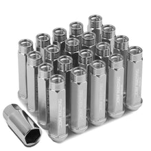 Load image into Gallery viewer, M12 x 1.5 Extended Acorn Lug Nuts 90mm Silver Aluminum 20pc Set