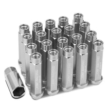 Load image into Gallery viewer, M12 x 1.5 Extended Acorn Lug Nuts 90mm Silver Aluminum 20pc Set