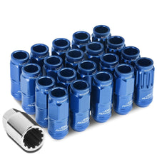 Load image into Gallery viewer, Acorn Style Aluminum Lug Nuts M12 x 1.25 50mm Blue 16 Pcs + 4 Locks
