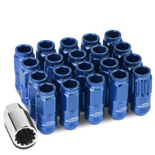 Load image into Gallery viewer, Acorn Style Aluminum Lug Nuts M12 x 1.25 50mm Blue 16 Pcs + 4 Locks