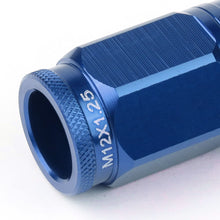 Load image into Gallery viewer, Acorn Style Aluminum Lug Nuts M12 x 1.25 50mm Blue 16 Pcs + 4 Locks