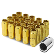Load image into Gallery viewer, M12 x 1.25 Acorn Style Aluminum Lug Nuts 50mm 16pcs + 4 Locks - Gold