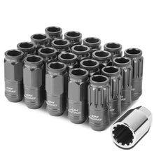 Load image into Gallery viewer, M12 x 1.25 Acorn Style Lug Nuts 16pc + 4 Locks Gun Metal Aluminum