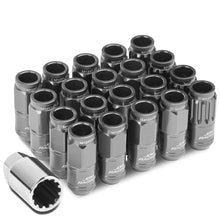 Load image into Gallery viewer, M12 x 1.25 Acorn Style Lug Nuts 16pc + 4 Locks Gun Metal Aluminum