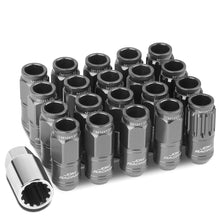 Load image into Gallery viewer, M12 x 1.25 Acorn Style Lug Nuts 16pc + 4 Locks Gun Metal Aluminum