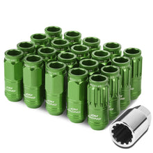 Load image into Gallery viewer, Acorn Style Aluminum Lug Nuts M12 x 1.25 Green 16pcs + 4 Locks