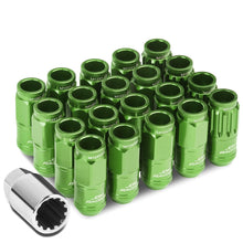 Load image into Gallery viewer, Acorn Style Aluminum Lug Nuts M12 x 1.25 Green 16pcs + 4 Locks