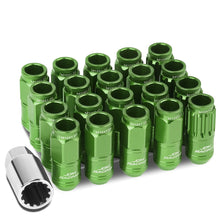 Load image into Gallery viewer, Acorn Style Aluminum Lug Nuts M12 x 1.25 Green 16pcs + 4 Locks