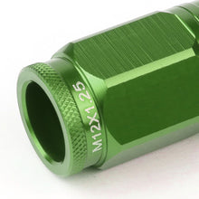 Load image into Gallery viewer, Acorn Style Aluminum Lug Nuts M12 x 1.25 Green 16pcs + 4 Locks