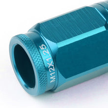 Load image into Gallery viewer, M12 x 1.25 Acorn Style Lug Nuts 50mm Tall Light Blue Aluminum 16pcs