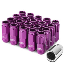 Load image into Gallery viewer, M12 x 1.25 Acorn Style Lug Nuts Set - Purple Aluminum 16pc + 4 Locks