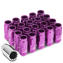 Load image into Gallery viewer, M12 x 1.25 Acorn Style Lug Nuts Set - Purple Aluminum 16pc + 4 Locks