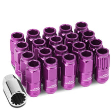 Load image into Gallery viewer, M12 x 1.25 Acorn Style Lug Nuts Set - Purple Aluminum 16pc + 4 Locks