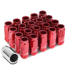 Load image into Gallery viewer, Acorn Style Aluminum Lug Nuts M12x1.25 50mm Red 16pcs + 4 Locks