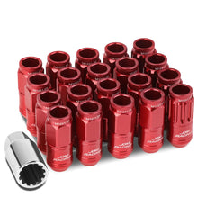 Load image into Gallery viewer, Acorn Style Aluminum Lug Nuts M12x1.25 50mm Red 16pcs + 4 Locks