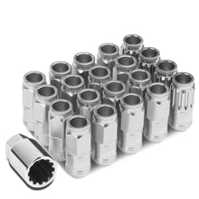 Load image into Gallery viewer, Aluminum Acorn Style Lug Nuts M12 x 1.25 50mm Silver 16pcs + 4 Locks