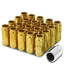 Load image into Gallery viewer, Aluminum Acorn Lug Nuts M12x1.5 50mm 21mm OD 16pcs + 4 Locks Gold