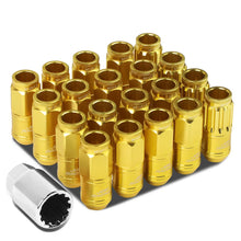 Load image into Gallery viewer, Aluminum Acorn Lug Nuts M12x1.5 50mm 21mm OD 16pcs + 4 Locks Gold