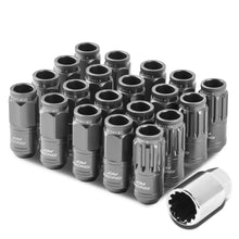 Load image into Gallery viewer, M12 x 1.5 Acorn Style Lug Nuts - Aluminum Gun Metal 16pc + 4 Locks