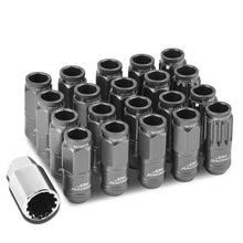 Load image into Gallery viewer, M12 x 1.5 Acorn Style Lug Nuts - Aluminum Gun Metal 16pc + 4 Locks