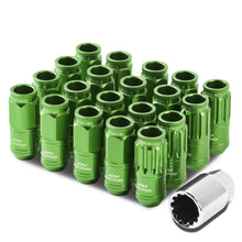 Load image into Gallery viewer, M12 x 1.5 Acorn Style Lug Nuts Set with Locks - Aluminum Green