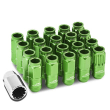 Load image into Gallery viewer, M12 x 1.5 Acorn Style Lug Nuts Set with Locks - Aluminum Green