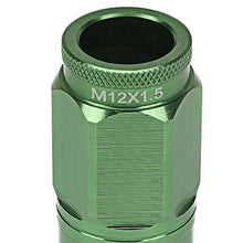 Load image into Gallery viewer, M12 x 1.5 Acorn Style Lug Nuts Set with Locks - Aluminum Green
