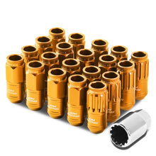 Load image into Gallery viewer, M12 x 1.5 Acorn Style Lug Nuts Set - Aluminum Orange 16pcs + 4 Locks
