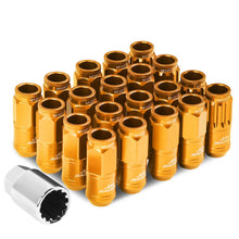 Load image into Gallery viewer, M12 x 1.5 Acorn Style Lug Nuts Set - Aluminum Orange 16pcs + 4 Locks