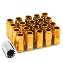 Load image into Gallery viewer, M12 x 1.5 Acorn Style Lug Nuts Set - Aluminum Orange 16pcs + 4 Locks
