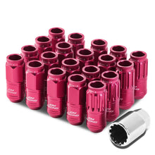 Load image into Gallery viewer, Acorn Style Aluminum Lug Nuts M12x1.5 50mm Pink 16pc + 4 Locks