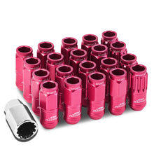 Load image into Gallery viewer, Acorn Style Aluminum Lug Nuts M12x1.5 50mm Pink 16pc + 4 Locks