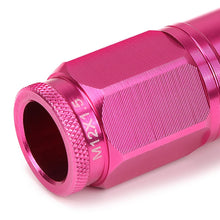 Load image into Gallery viewer, Acorn Style Aluminum Lug Nuts M12x1.5 50mm Pink 16pc + 4 Locks