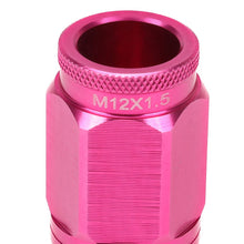 Load image into Gallery viewer, Acorn Style Aluminum Lug Nuts M12x1.5 50mm Pink 16pc + 4 Locks