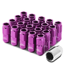 Load image into Gallery viewer, M12 x 1.5 Acorn Style Aluminum Lug Nuts 50mm Purple 16pc + 4 Locks