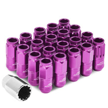 Load image into Gallery viewer, M12 x 1.5 Acorn Style Aluminum Lug Nuts 50mm Purple 16pc + 4 Locks
