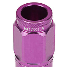 Load image into Gallery viewer, M12 x 1.5 Acorn Style Aluminum Lug Nuts 50mm Purple 16pc + 4 Locks