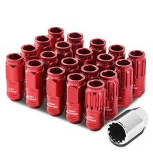 Load image into Gallery viewer, M12 x 1.5 Acorn Style Aluminum Lug Nuts 16PC Set w/ Locks Red